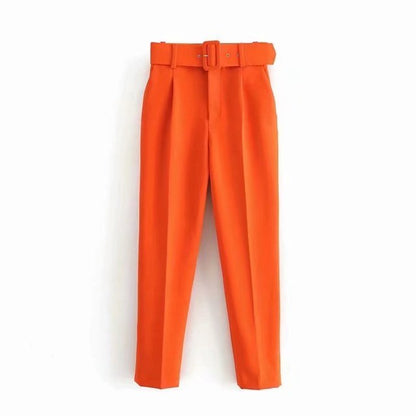 Pantalón de Talle Alto con Cinturón Ajustable y Bolsillos Funcionales para Mujer | Ideal para Uso Diario o Salidas Informales
