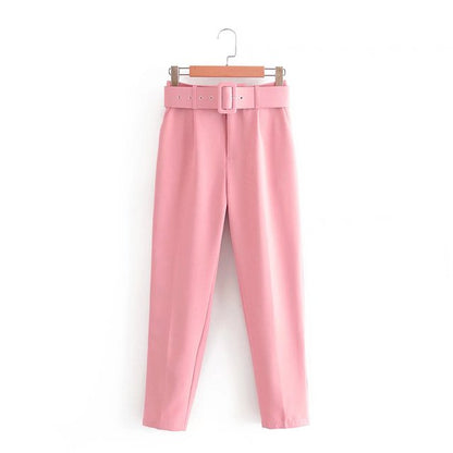 Pantalón de Talle Alto con Cinturón Ajustable y Bolsillos Funcionales para Mujer | Ideal para Uso Diario o Salidas Informales