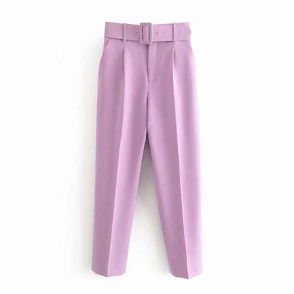 Pantalón de Talle Alto con Cinturón Ajustable y Bolsillos Funcionales para Mujer | Ideal para Uso Diario o Salidas Informales
