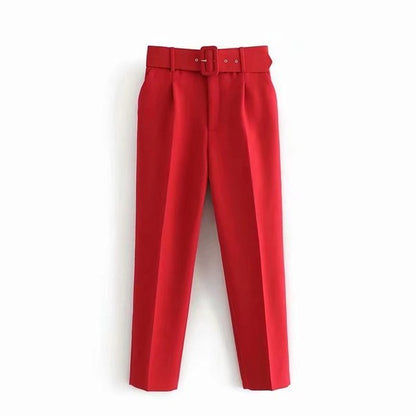 Pantalón de Talle Alto con Cinturón Ajustable y Bolsillos Funcionales para Mujer | Ideal para Uso Diario o Salidas Informales