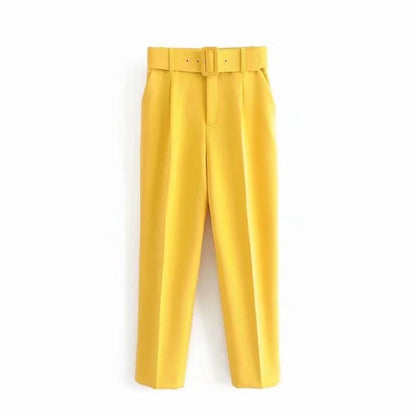 Pantalón de Talle Alto con Cinturón Ajustable y Bolsillos Funcionales para Mujer | Ideal para Uso Diario o Salidas Informales