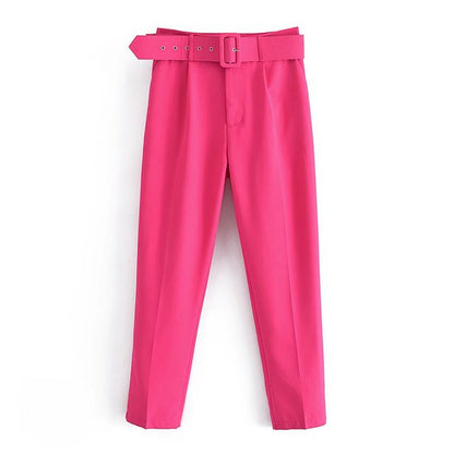 Pantalón de Talle Alto con Cinturón Ajustable y Bolsillos Funcionales para Mujer | Ideal para Uso Diario o Salidas Informales