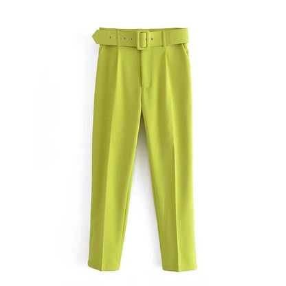 Pantalón de Talle Alto con Cinturón Ajustable y Bolsillos Funcionales para Mujer | Ideal para Uso Diario o Salidas Informales