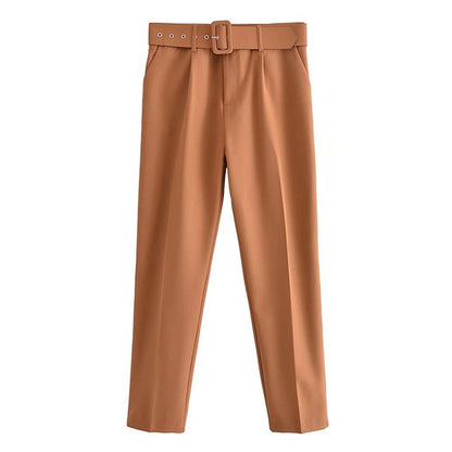 Pantalón de Talle Alto con Cinturón Ajustable y Bolsillos Funcionales para Mujer | Ideal para Uso Diario o Salidas Informales