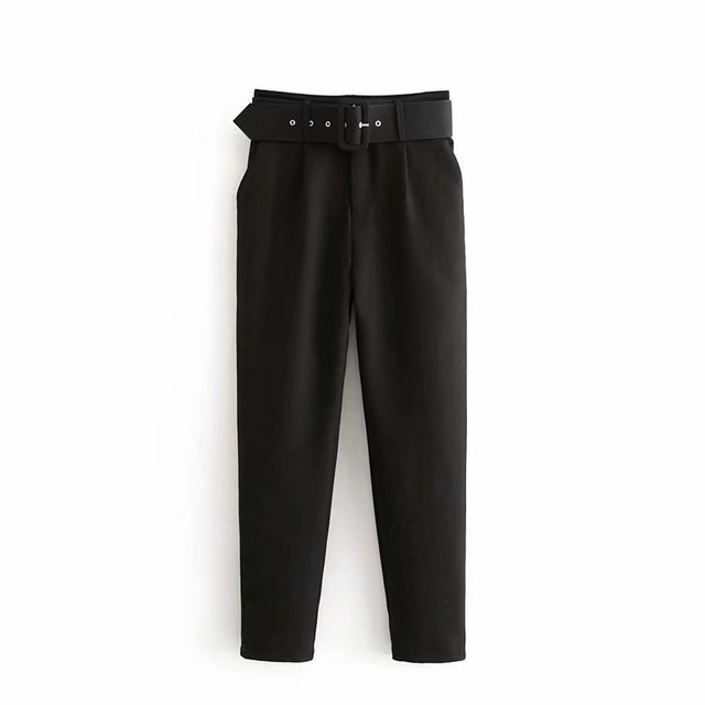 Pantalón de Talle Alto con Cinturón Ajustable y Bolsillos Funcionales para Mujer | Ideal para Uso Diario o Salidas Informales