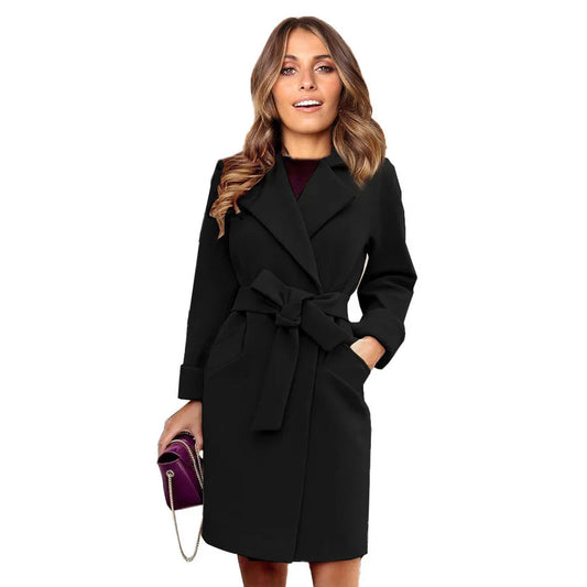 Trenchcoat Largo De Entretiempo Con Cierre Frontal Para Mujer | Ideal Para Temporadas De Otoño E Invierno