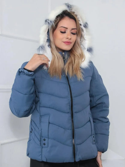 Chaqueta Acolchada con Capucha Desmontable para Mujer | Ideal para Invierno
