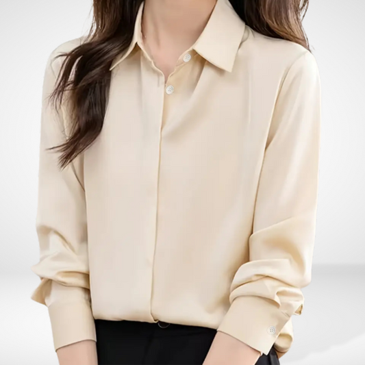 Blusa Con Cuello Camisero Y Corte Fluido Para Mujer | Ideal Para Oficina Y Uso Diario