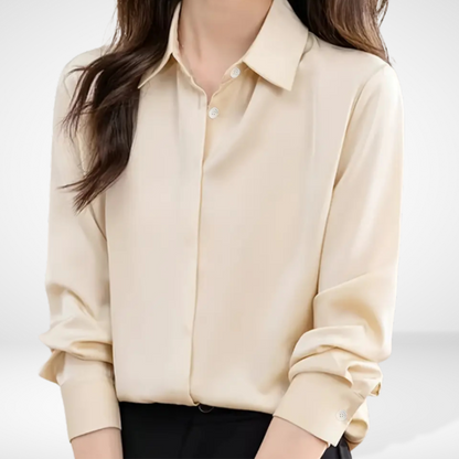 Blusa Con Cuello De Camisa Clásico Y Corte Fluido Para Mujer | Ideal Para Uso Diario Y Oficina