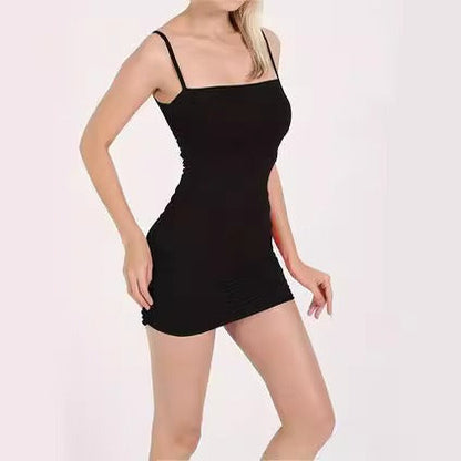Vestido Mini Con Tirantes Ajustables Y Detalle Fruncido Central Para Mujer | Ideal Para Uso Diario Y Eventos