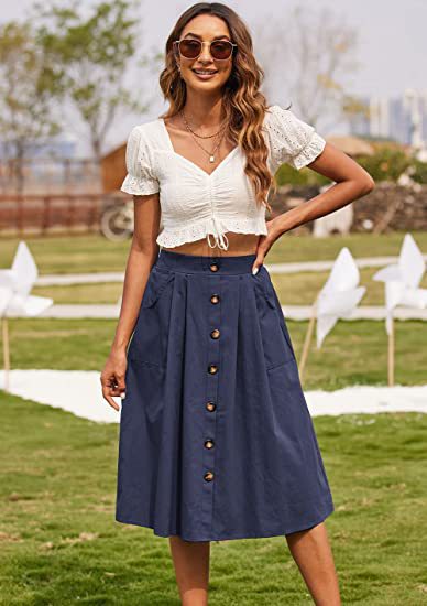 Falda A-Línea con Bolsillos para Mujer | Ideal para Uso Diario o Eventos Planificados