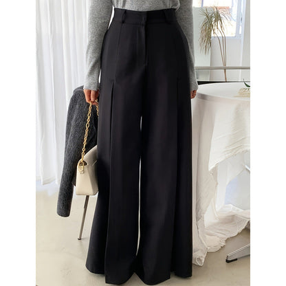 Pantalón de Corte Amplio con Pliegues Frontales para Mujer | Ideal para Uso Diario y Eventos Formales
