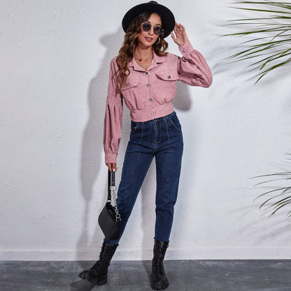 Chaqueta Corta Ajustada en la Cintura para Mujer | Ideal para Primavera, Otoño y Uso Diario