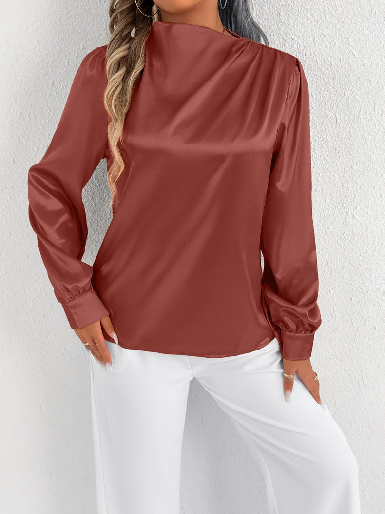 Blusa Con Cuello Alto Y Corte Recto Para Mujer | Ideal Para Uso Diario Y Oficina