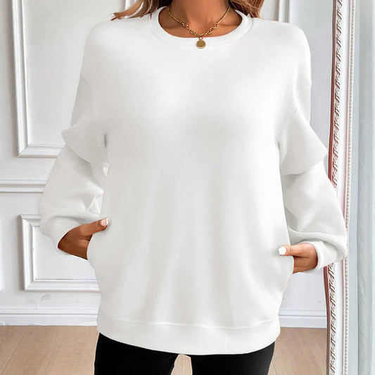 Sudadera De Corte Holgado Con Bolsillos Frontales Para Mujer | Ideal Para Uso Diario