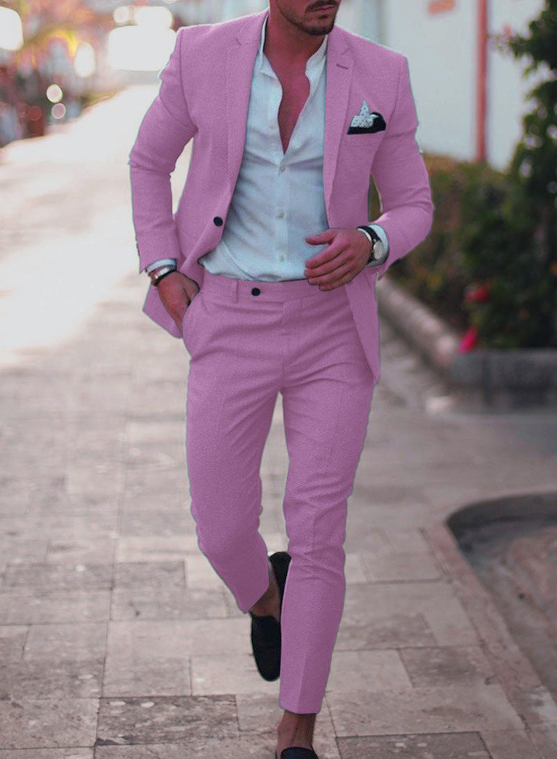 Traje De Dos Piezas Para Hombre Con Chaqueta Y Pantalón | Ideal Para Uso Profesional