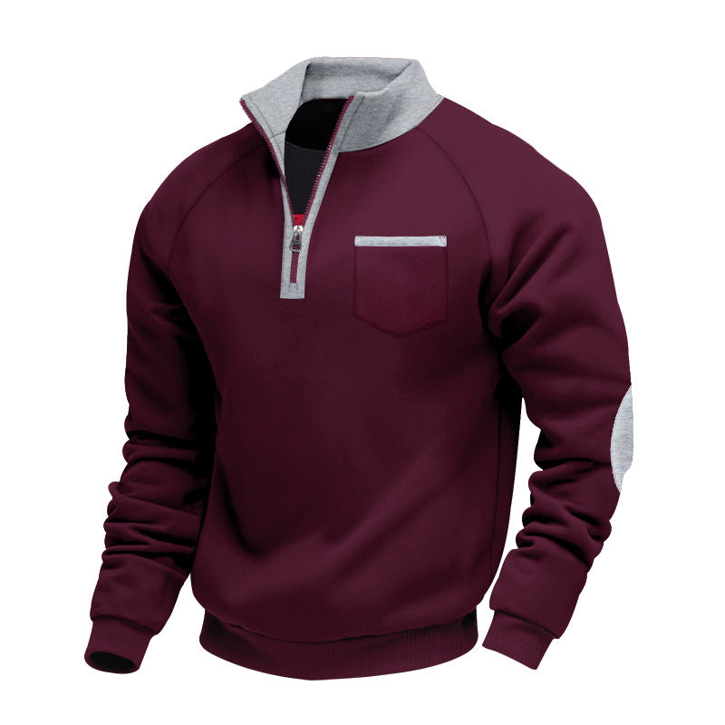 Sudadera Con Cuello Cuarto De Cremallera Y Bolsillos Para Hombre | Ideal Para Uso Diario