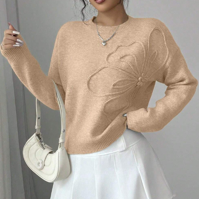 Jersey De Manga Larga Con Motivo En Relieve Para Mujer | Ideal Para Uso Diario