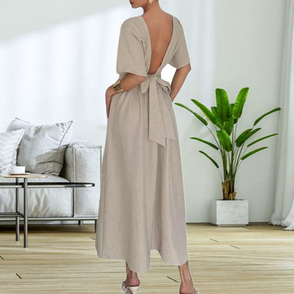 Vestido Midi con Corte Entallado y Cintura Elástica para Mujer | Ideal para Eventos y Salidas de Verano