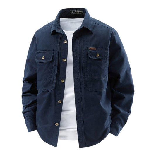 Camisa Con Cierre Abotonado Y Bolsillos En El Pecho Para Hombre | Ideal Para Uso Diario