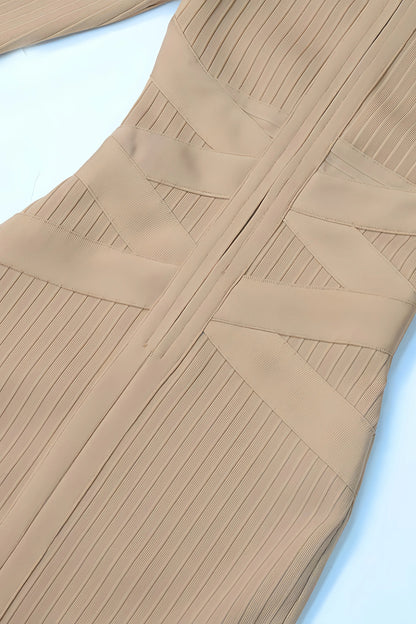 Vestido Midi Con Cuello Alto Y Corte Ajustado Para Mujer | Ideal Para Uso Profesional Y Salidas