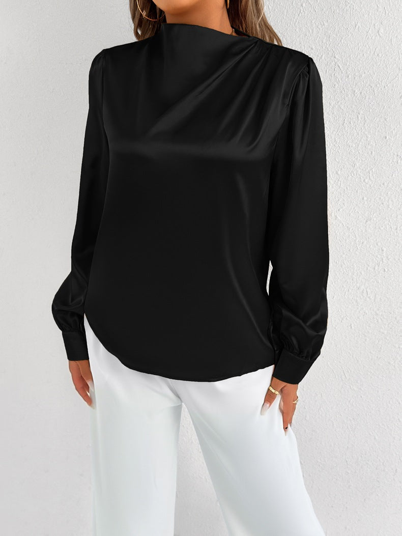 Blusa de Cuello Alto con Manga Larga para Mujer | Ideal para Uso Profesional y Formal