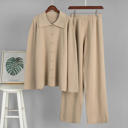 Conjunto De Dos Piezas Con Camisa Abotonada Y Pantalón Amplio Para Adultos | Ideal Para Uso Diario Y Salidas Informales