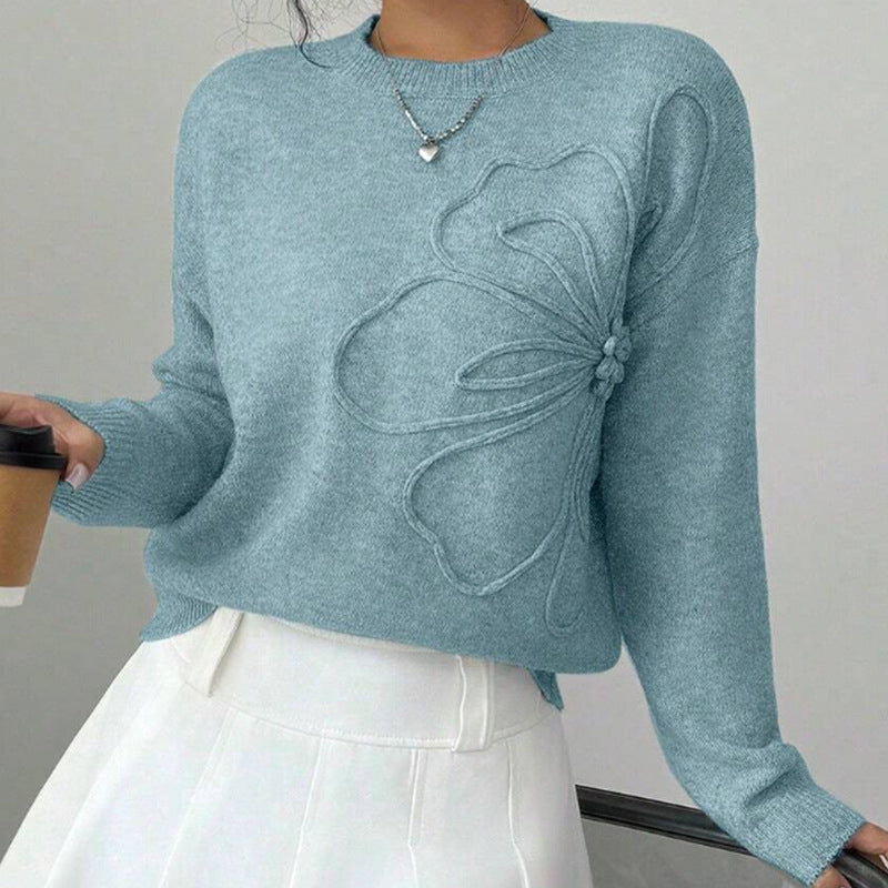 Jersey De Manga Larga Con Motivo En Relieve Para Mujer | Ideal Para Uso Diario
