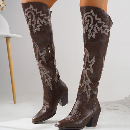 Botas Altas Sobre La Rodilla Con Tacón Para Mujer | Ideal Para Uso Diario