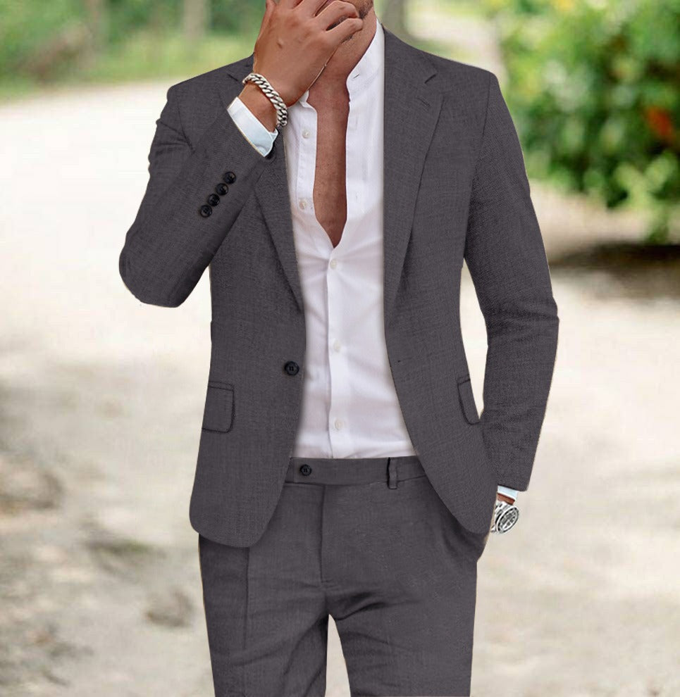 Traje De Dos Piezas Para Hombre Con Chaqueta Y Pantalón | Ideal Para Uso Profesional