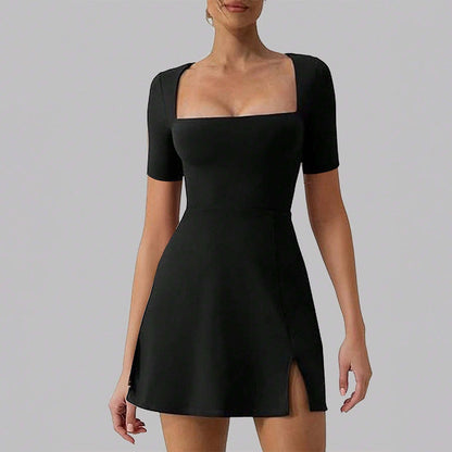 Vestido Corto Con Escote Cuadrado Y Corte Ajustado Para Mujer | Ideal Para Uso Diario Y Eventos