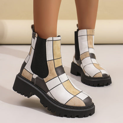 Botas Chelsea de Invierno con Patrón Estructurado para Mujer | Ideal para Invierno