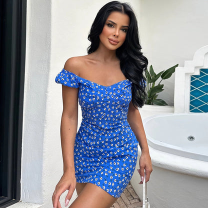 Vestido Mini Con Estampado Floral Y Escote En V Para Mujer | Ideal Para Uso En Verano