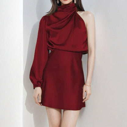 Vestido Mini Con Diseño Asimétrico Y Un Hombro Para Mujer | Ideal Para Eventos Y Salidas