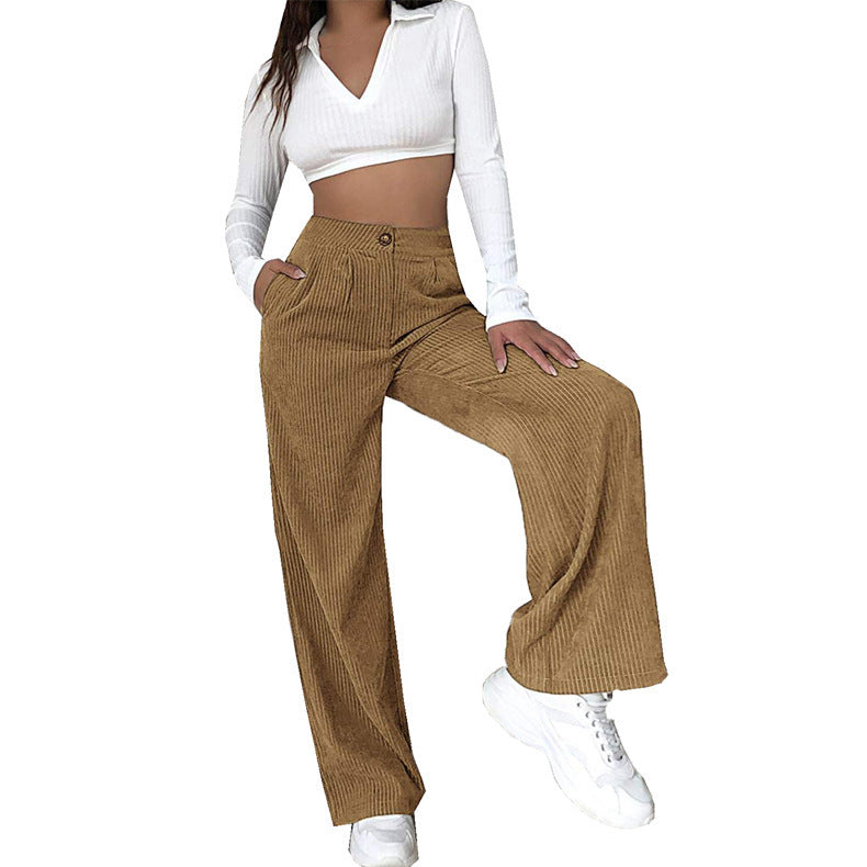 Pantalón de Corte Amplio con Cintura Alta para Mujer | Ideal para Uso Diario y Salidas Informales