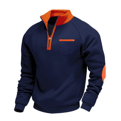 Sudadera Con Cuello Cuarto De Cremallera Y Bolsillos Para Hombre | Ideal Para Uso Diario