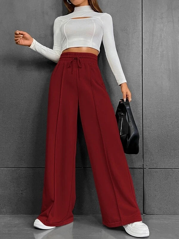 Pantalón de Corte Amplio con Cintura Elástica para Mujer | Ideal para Uso Diario y Actividades Informales
