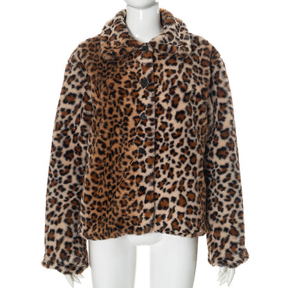 Chaqueta con Estampado Animal y Cierre de Botones para Mujer | Ideal para Uso Diario