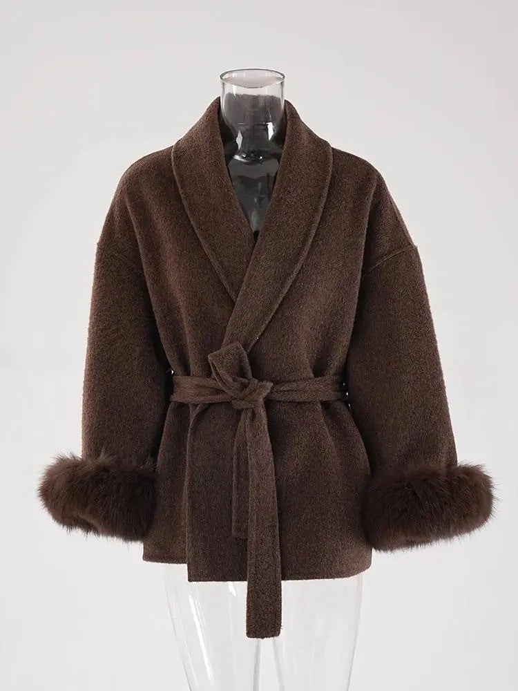 Abrigo De Temporada Fría Con Cinturón Ajustable Para Mujer | Ideal Para Otoño E Invierno