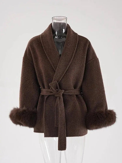 Abrigo De Temporada Fría Con Cinturón Ajustable Para Mujer | Ideal Para Otoño E Invierno