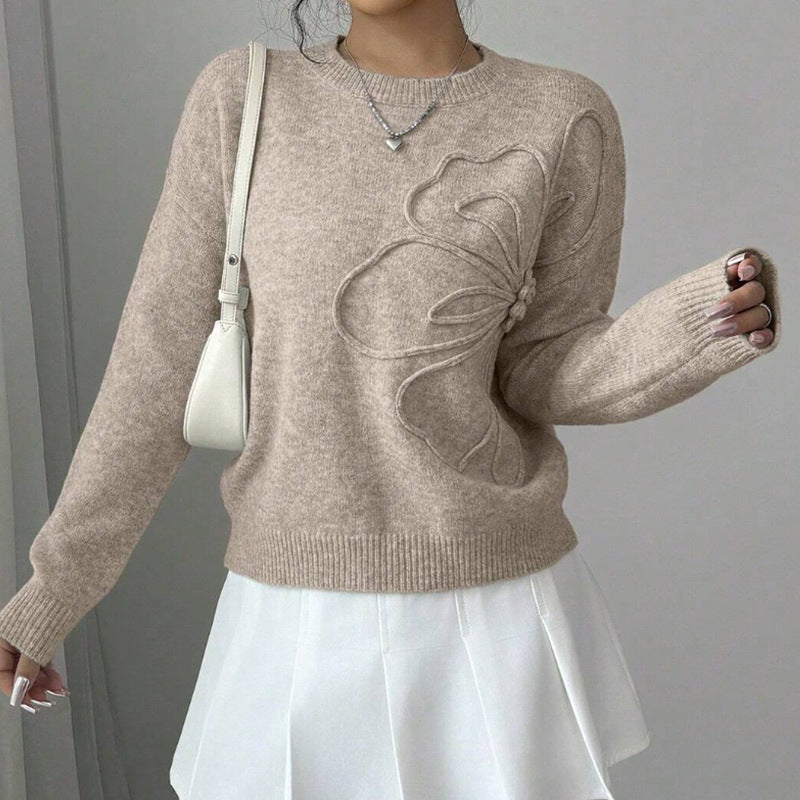 Jersey De Manga Larga Con Motivo En Relieve Para Mujer | Ideal Para Uso Diario