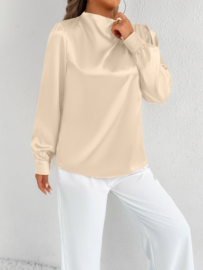 Blusa de Cuello Alto con Manga Larga para Mujer | Ideal para Uso Profesional y Formal