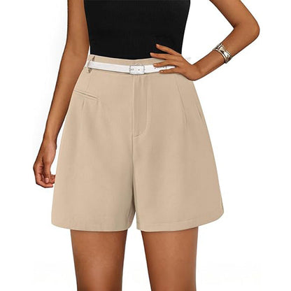 Short De Talle Alto Con Cinturón Ajustable Para Mujer | Ideal Para Primavera Y Verano