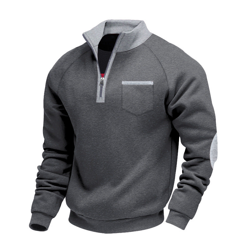Sudadera Con Cuello Cuarto De Cremallera Y Bolsillos Para Hombre | Ideal Para Uso Diario