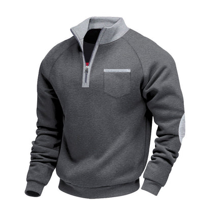 Sudadera Con Cuello Cuarto De Cremallera Y Bolsillos Para Hombre | Ideal Para Uso Diario