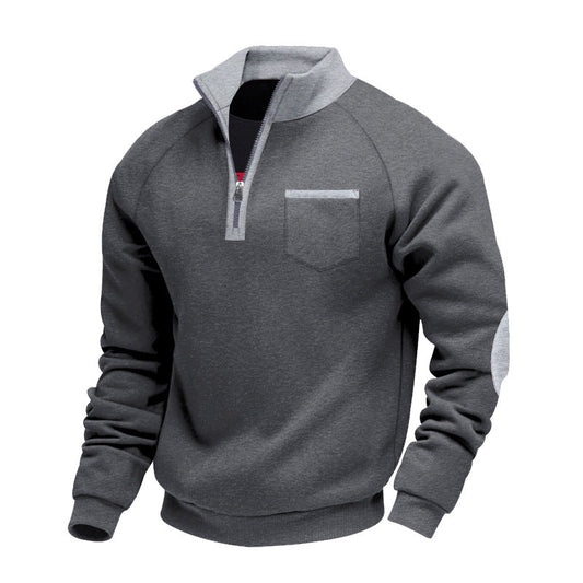 Sudadera Con Cuello Cuarto De Cremallera Y Bolsillos Para Hombre | Ideal Para Uso Diario