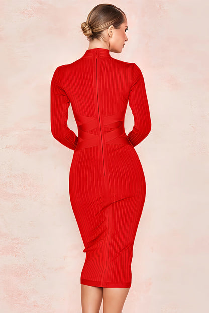 Vestido Midi Con Cuello Alto Para Mujer | Ideal Para Uso Diario Y Ocasiones