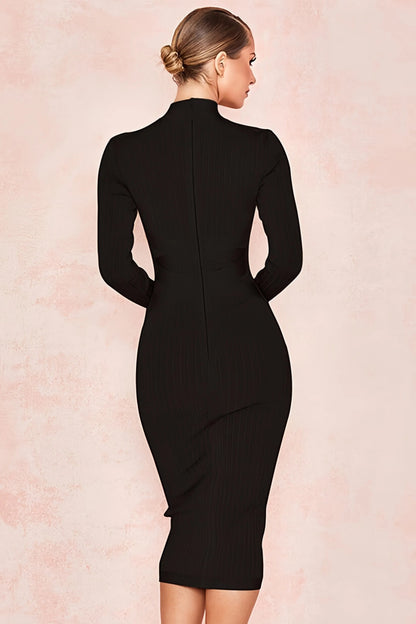 Vestido Midi Con Cuello Alto Para Mujer | Ideal Para Uso Diario Y Ocasiones