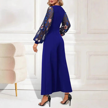 Mono Con Cuello En V Y Mangas De Encaje Para Mujer | Ideal Para Eventos Y Ocasiones Formales