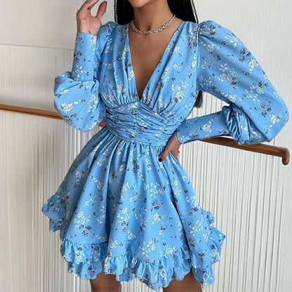 Vestido Corto Con Escote En V Y Estampado Floral Para Mujer | Ideal Para Uso Diario Y Eventos